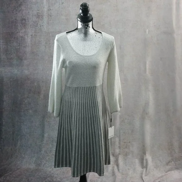knee length dresses for ladies Hatch Collection The Daniella Metallic Knit Mini Dress in Black Copper main image 0